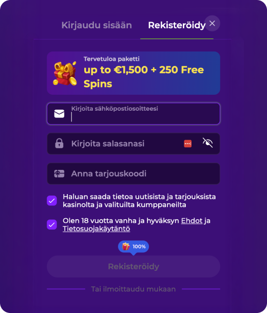 Rekisteröityminen  